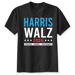 Harris Walz 2024 Truth Hope Decency Election Shirt, Democratic Party, Vote Blue