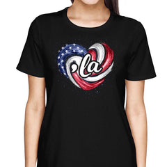 Comma La Kamala Harris Blue Wave Nation Flag Heart Shirt
